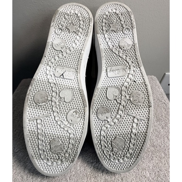 Black Patent Glitter High Top Fashion Sneakers Women's Size 12 - Picture 9 of 9